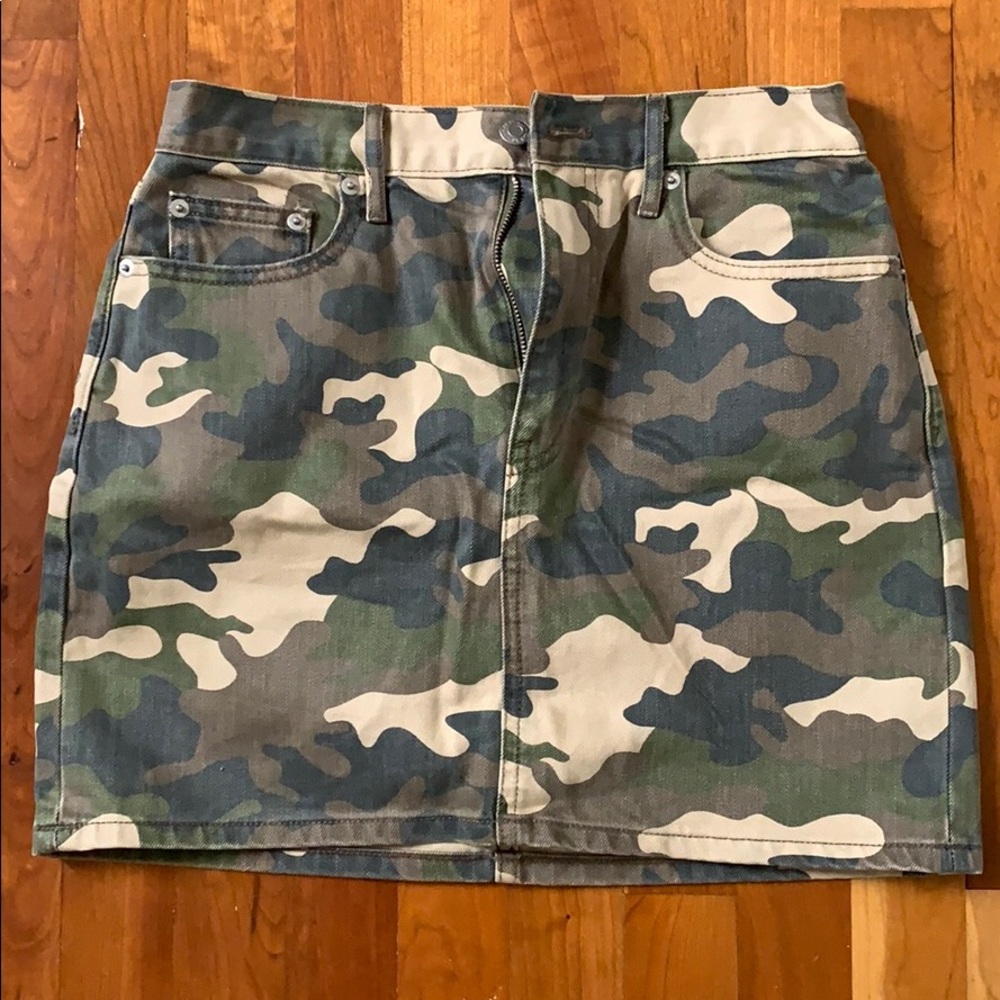 Camo Denim High Rise Mini Skirt from Gap